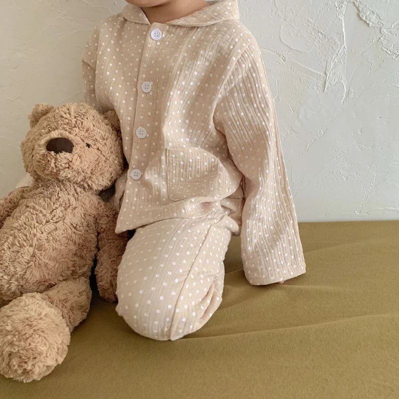 Kids Clothes Girls Loungewear Spring Cotton Yarn Polka