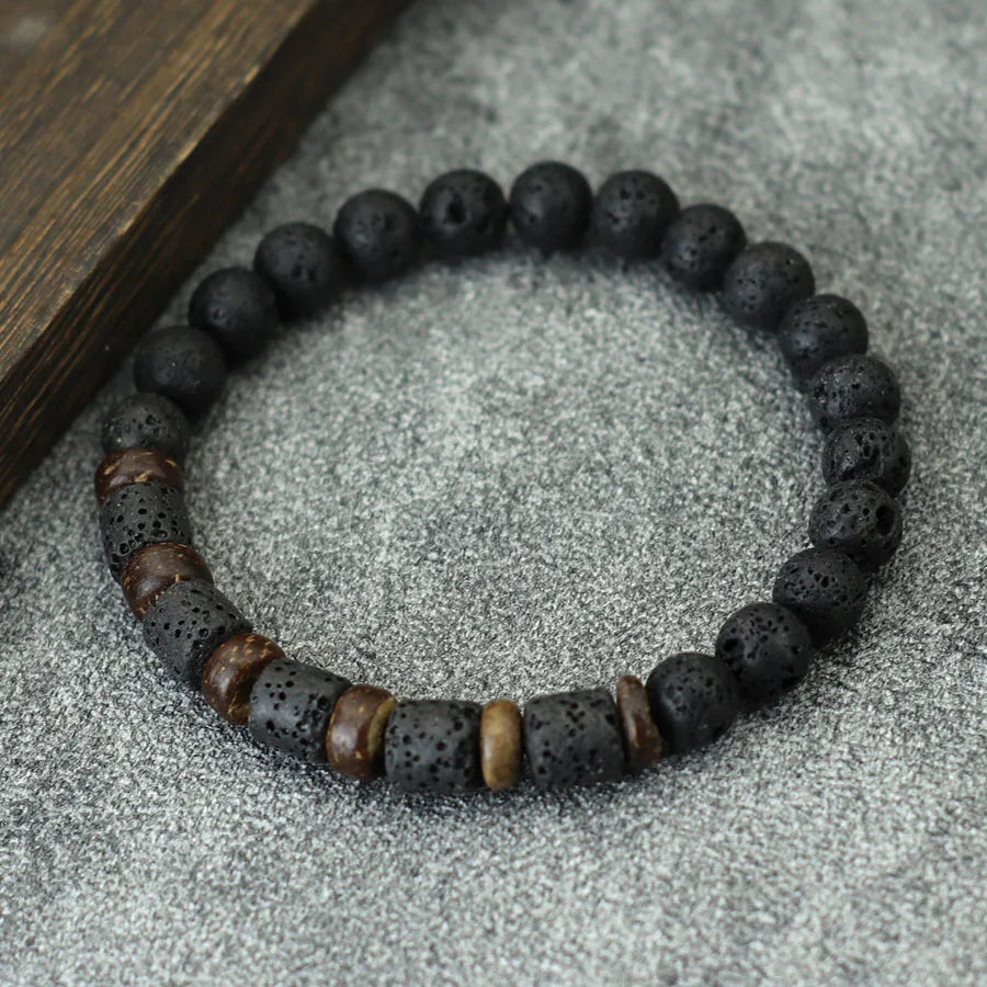 2024 New Natural Volcanic Rock Bracelet For Men