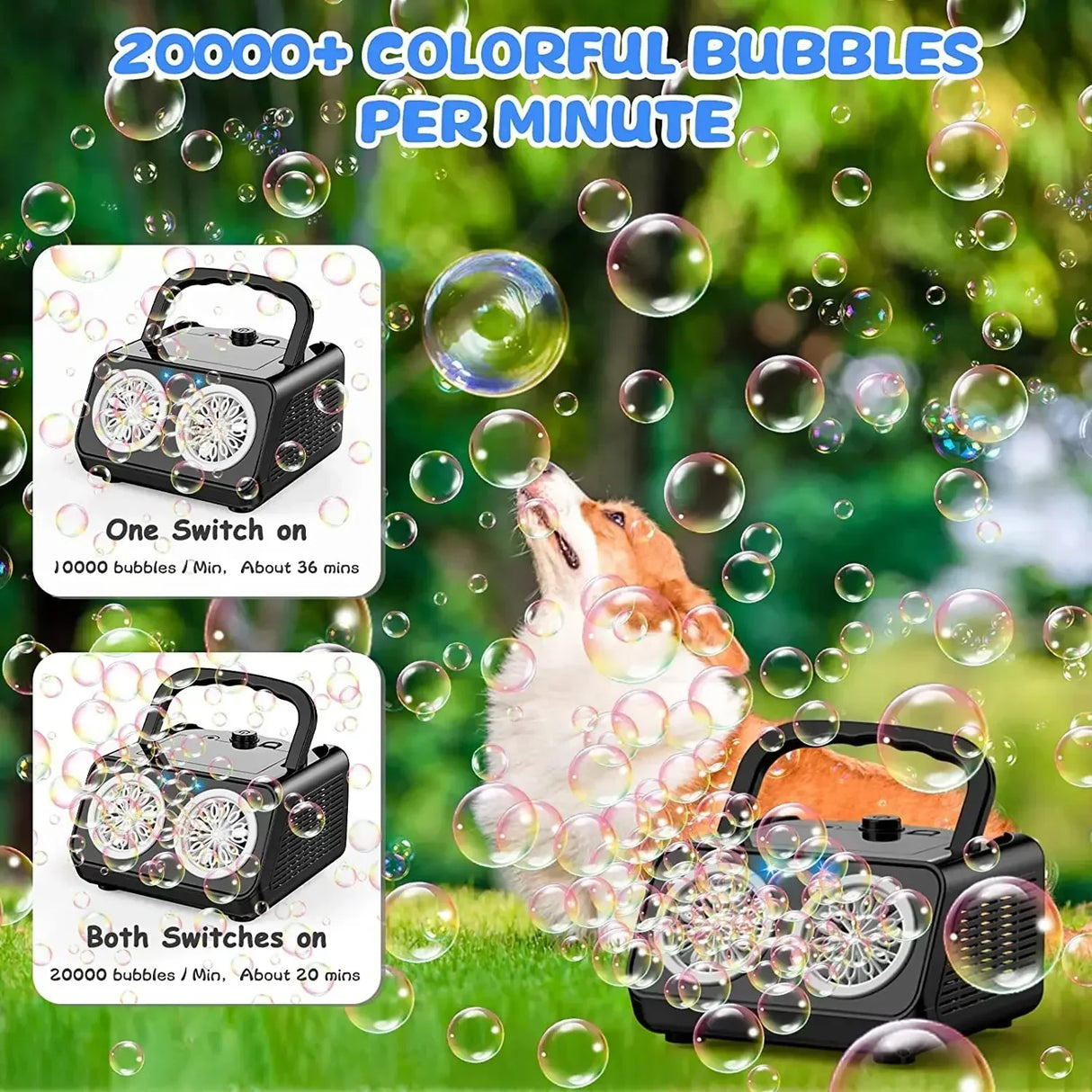 Automatic Bubble Machine Upgrade Bubble Blower with 2