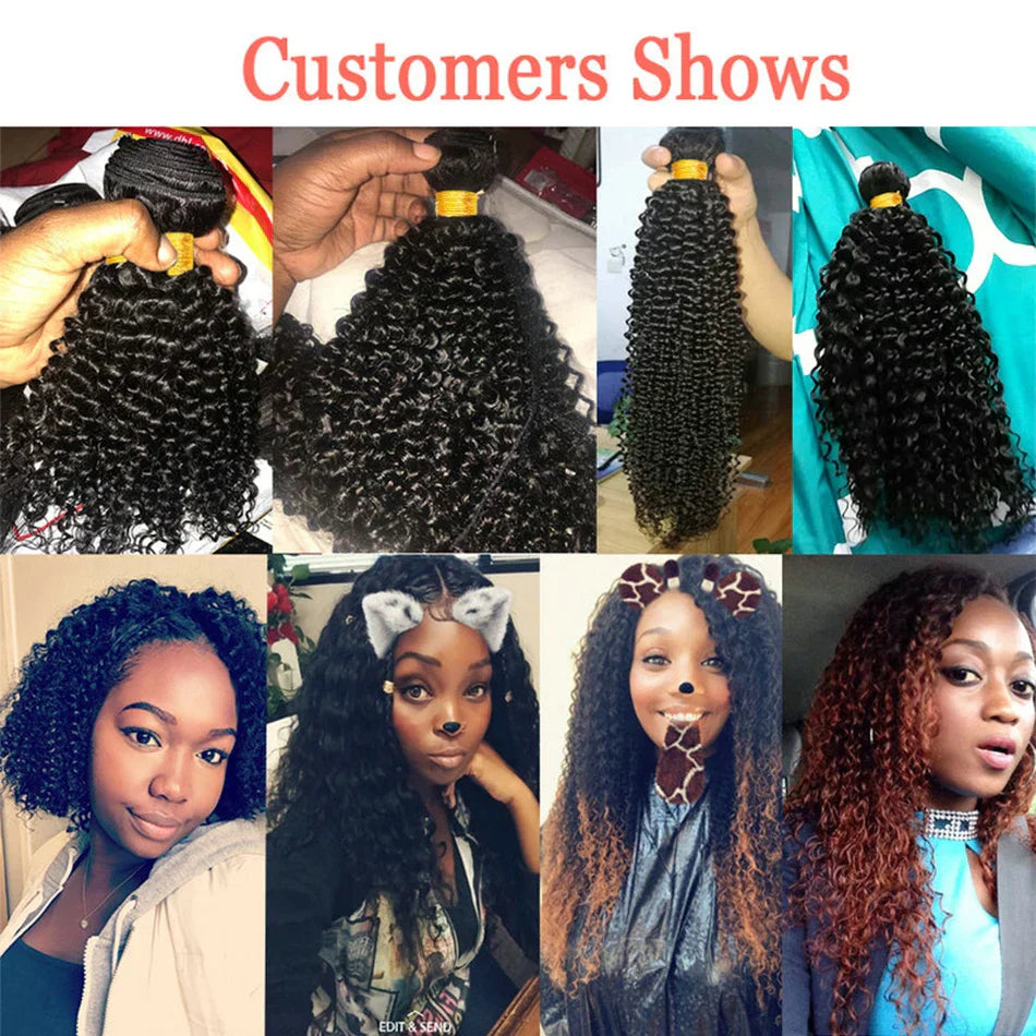 100% Human Hair Kinky Curly Bundles Raw Hair