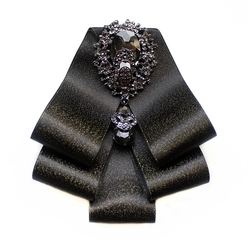 Men's Bow Tie Rhinestone Ribbon British Business Banquet