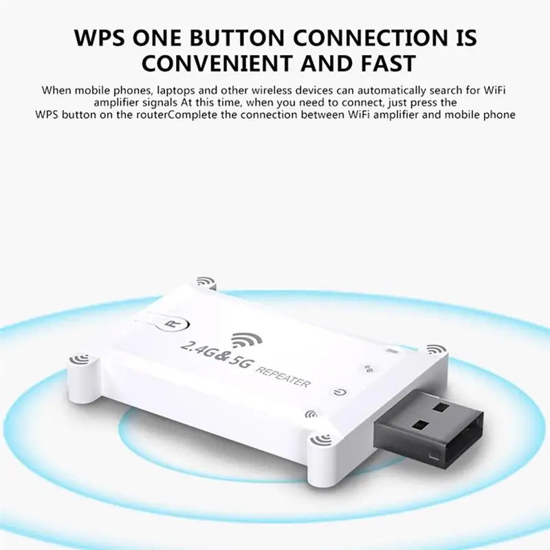 5g Usb Wifi Extender Repeater Dual Band 1200M