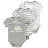 3PCS Infant Baby Cute Graphic One-piece Clothes For