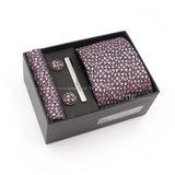 Gracefully Polyester Tie Set With Box Red Floral