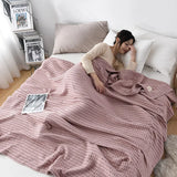 Summer Waffle Plaid Cotton Bed Blanket Throw Thin