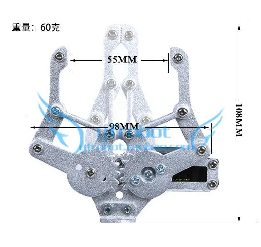 360 Degrees 6 DOF Robot Metal Alloy Mechanical