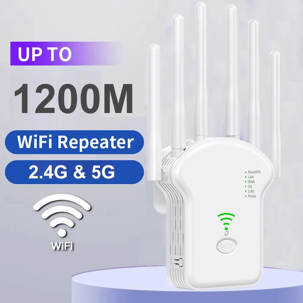 1200Mbps Wireless WiFi Repeater WiFi Signal Repeater Dual-Band