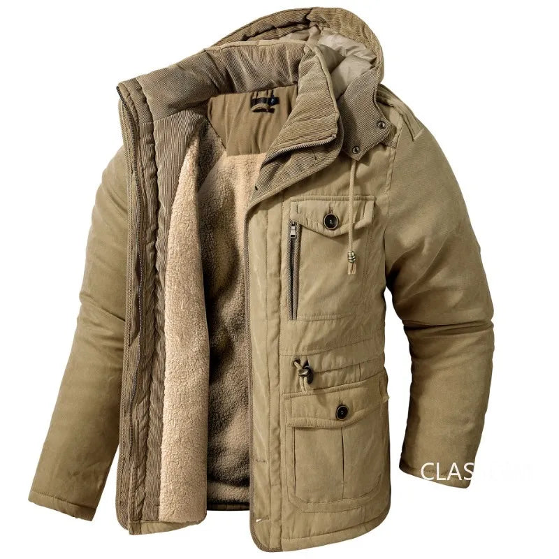 Men Long Down Jackets Warm Parkas Hooded Casual