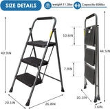 3 Step Ladder, GOLYTON Folding Step Stool