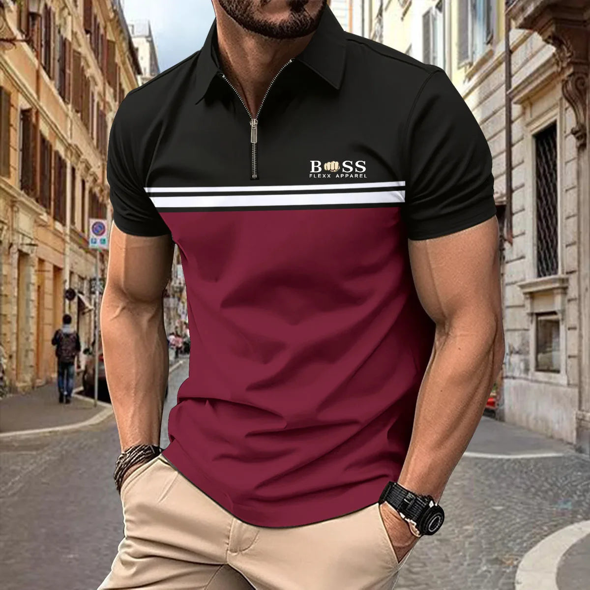 Spring Summer Autumn New Men's Short-sleeved Polo Shirt