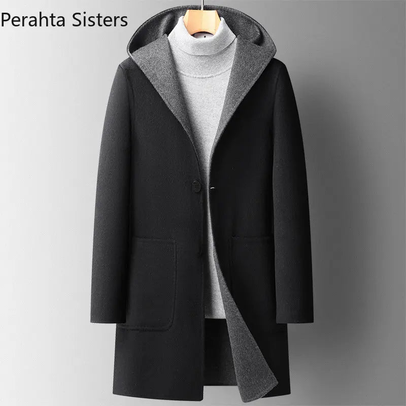 Luxury Top Quality Double-sided Wool Trench Coat For