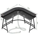 L Shaped Desk Gaming Desk with LED Lights
