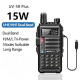 Baofeng UV-5R Plus 15W UHF/VHF Tri-Power Walkie Talkie