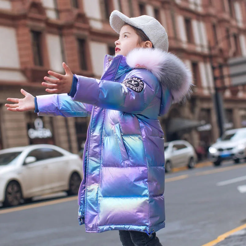 3-14 Years Old Winter Boys Girls Jacket Long