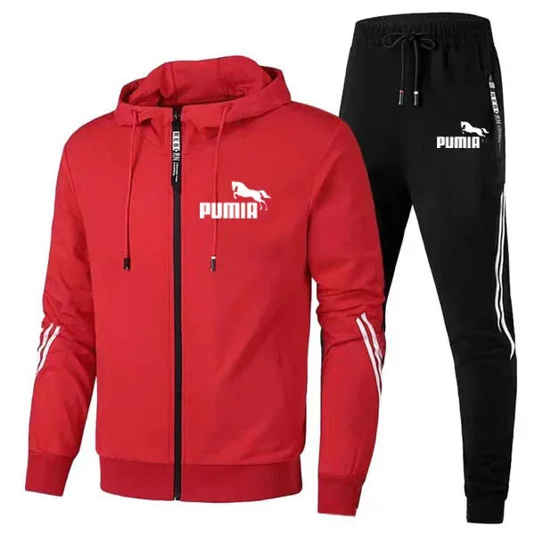 2PCS Design Tracksuit Mens Autumn Winter Hoody Jacket