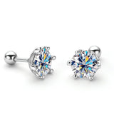 0.2ct- 4ct Moissanite Screw Back Earrings D Color