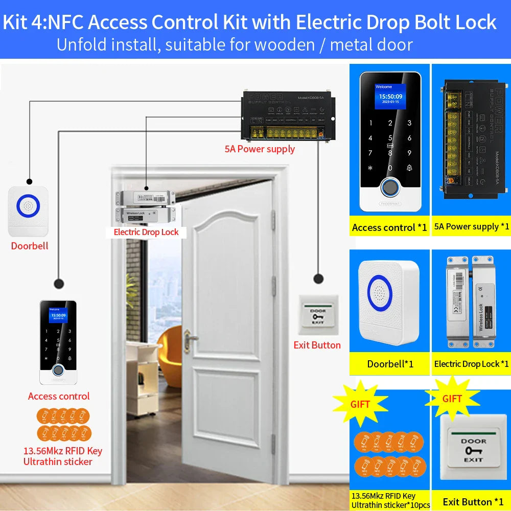 Tuya APP Door Lock Access Control System Kits