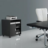 Printer Stand with Storage Adjustable Shelves, Wood Mobile
