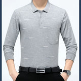 Men's Spring Autumn Letter Printed Solid Turn-down Collar