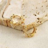 Chic Sunflower Mini Hoop Earrings for Women Gold