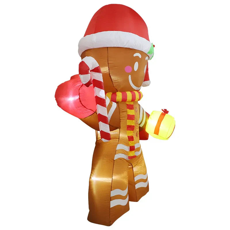 2.5M Inflatable Christmas Decorations Giant Gingerbread Man Xmas