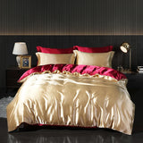 Luxury Gold Mulberry Silk Bedding Set Comforter Quilt
