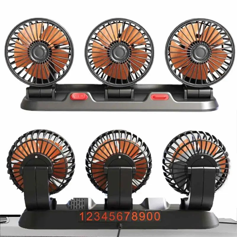 Portable Car Interior Cool Silent Fans With License