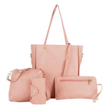 4pcs/set Women Handbag Messenger PU Leather Shoulder Bag