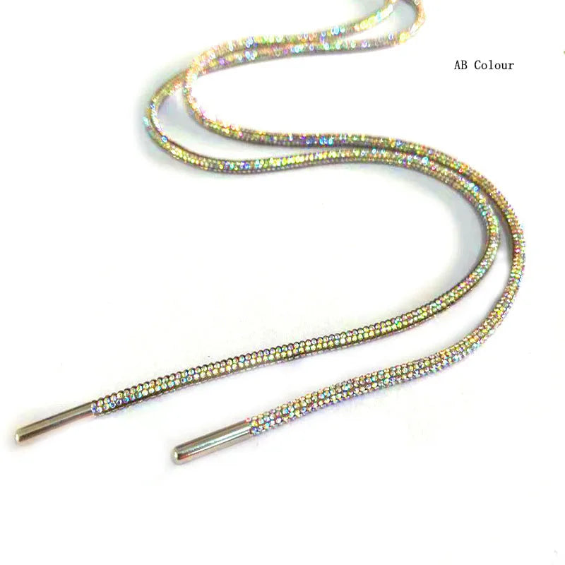 1Pcs Women Round Rhinestone Shoelaces Diamond Shoe Laces