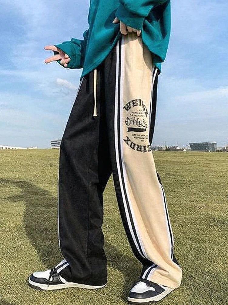 Y2k Preppy Casual Sport Sweatpants Men Streetwear Hip