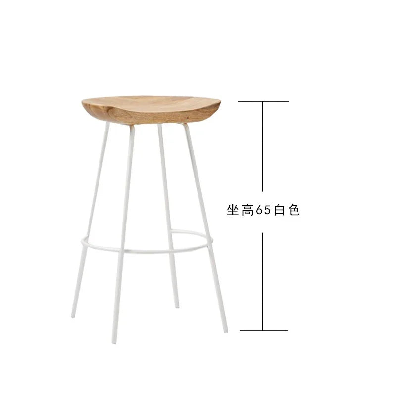 High Wood Stool Modern Minimalist High Chair Solid
