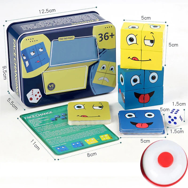 New 3D Montessori Geometry Puzzles Building Block Face