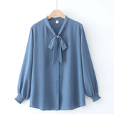 2022 Autumn Plus Size Women Shirt Fashion Solid