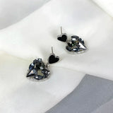 2023 New Trendy Crystal Love Heart Dangle Stud