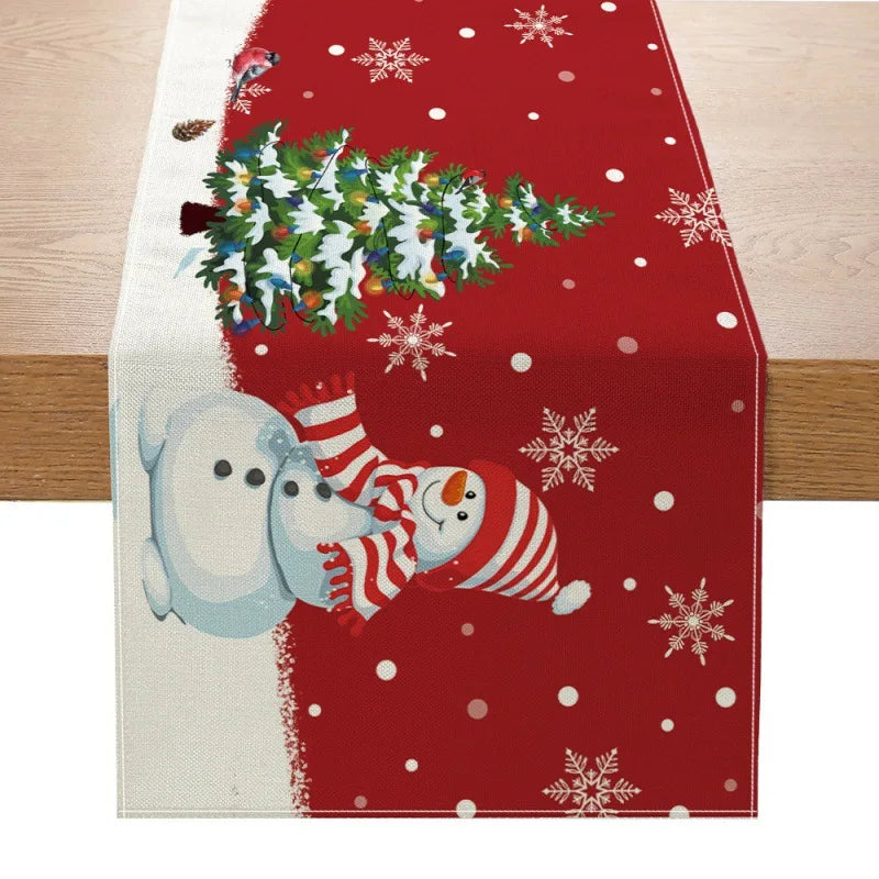 Christmas Table Runner New Xmas Decor Creative Print