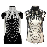 Women Body Chain Sexy Pearl Body Bra Chain