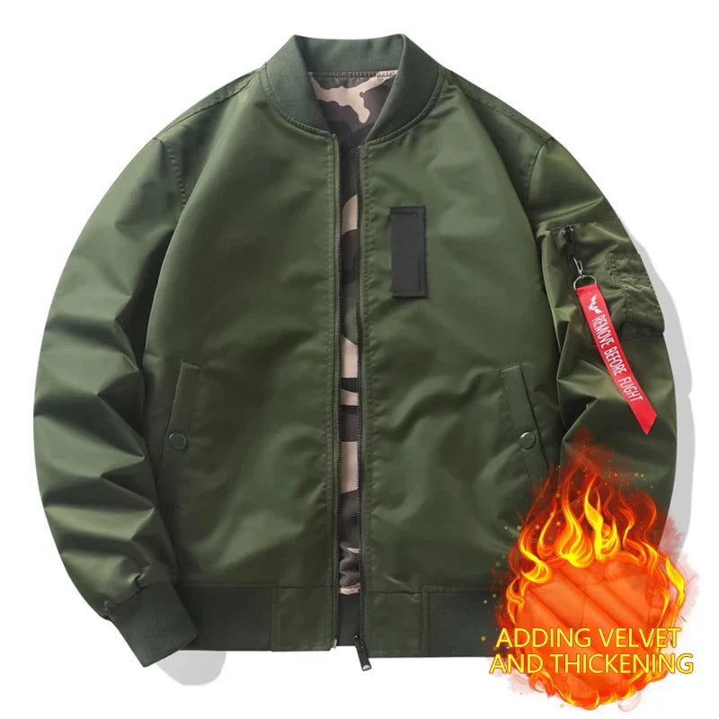 Double-side Jackets Men Camouflage Bomber Jacket Spring Autumn