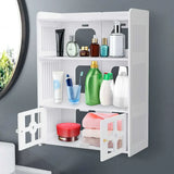 3 Layers Bathroom Cabinet Wall Mounted with Doors