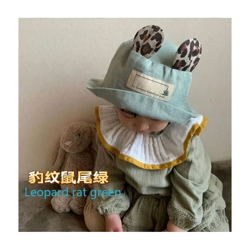 Baby Animal Ears Cute Fisherman Cap Breathable Linen