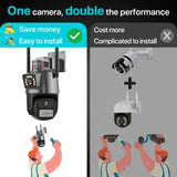 Outdoor Wifi PTZ Camera 4K 8MP HD Dual-Lens