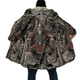 Men Fleeced Coat Winter Padding Windbreaker Eagle Wolf