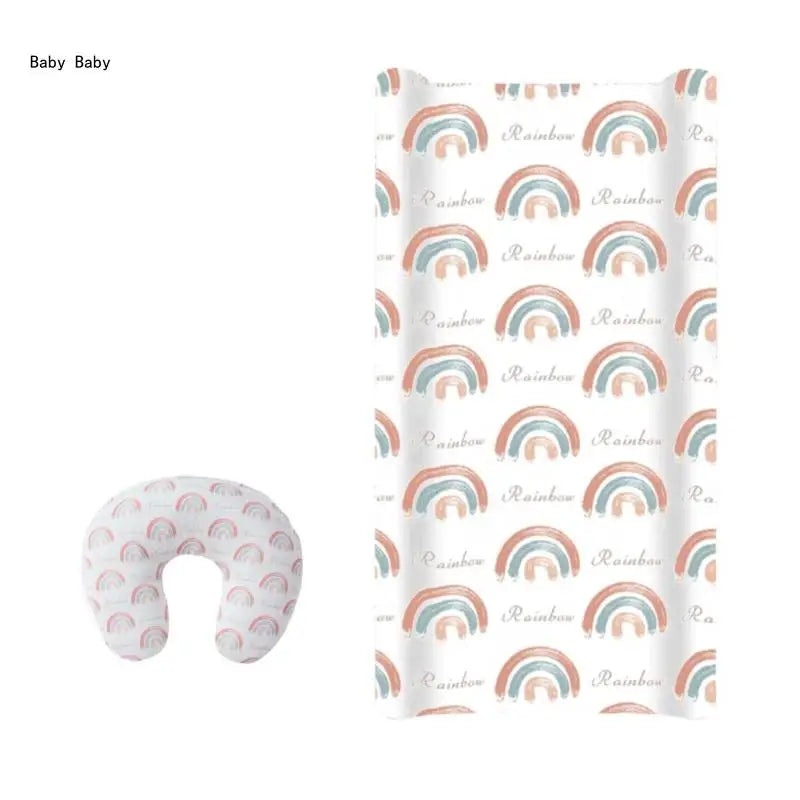 2pcs Printed Nursing Pillow Case Diaper Changing Pad