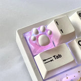 Cat Paw Clear Resin Keycap Mechanical Keyboard Computer