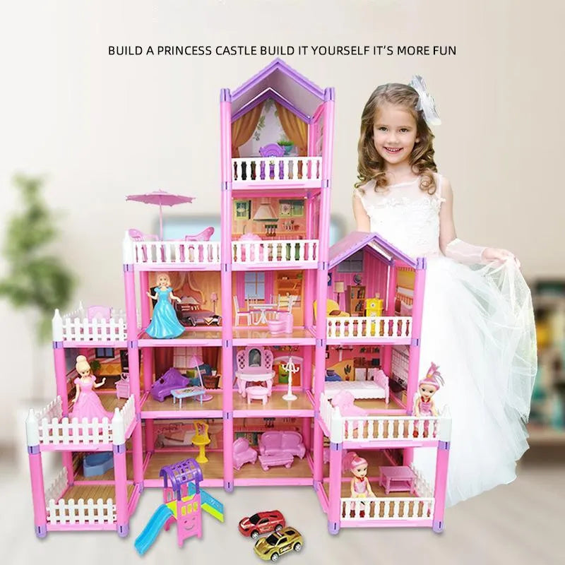 Kids Toy Simulation Doll House Villa Set Pretend