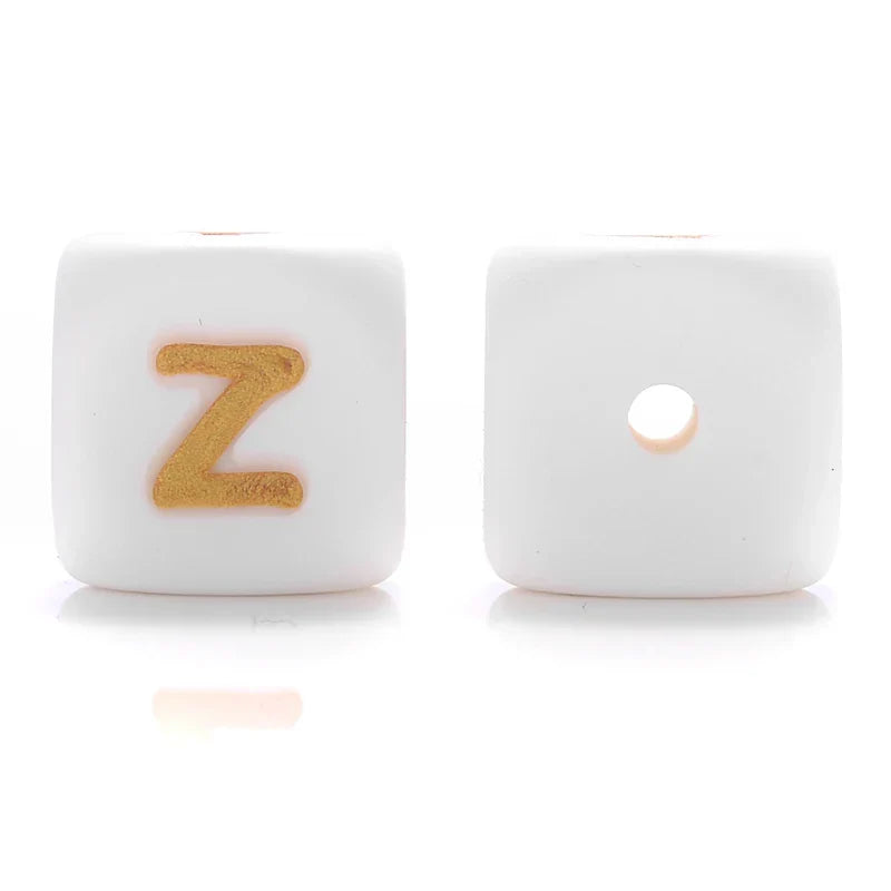 10Pcs 12mm Silicone Letters Beads English Alphabet Baby