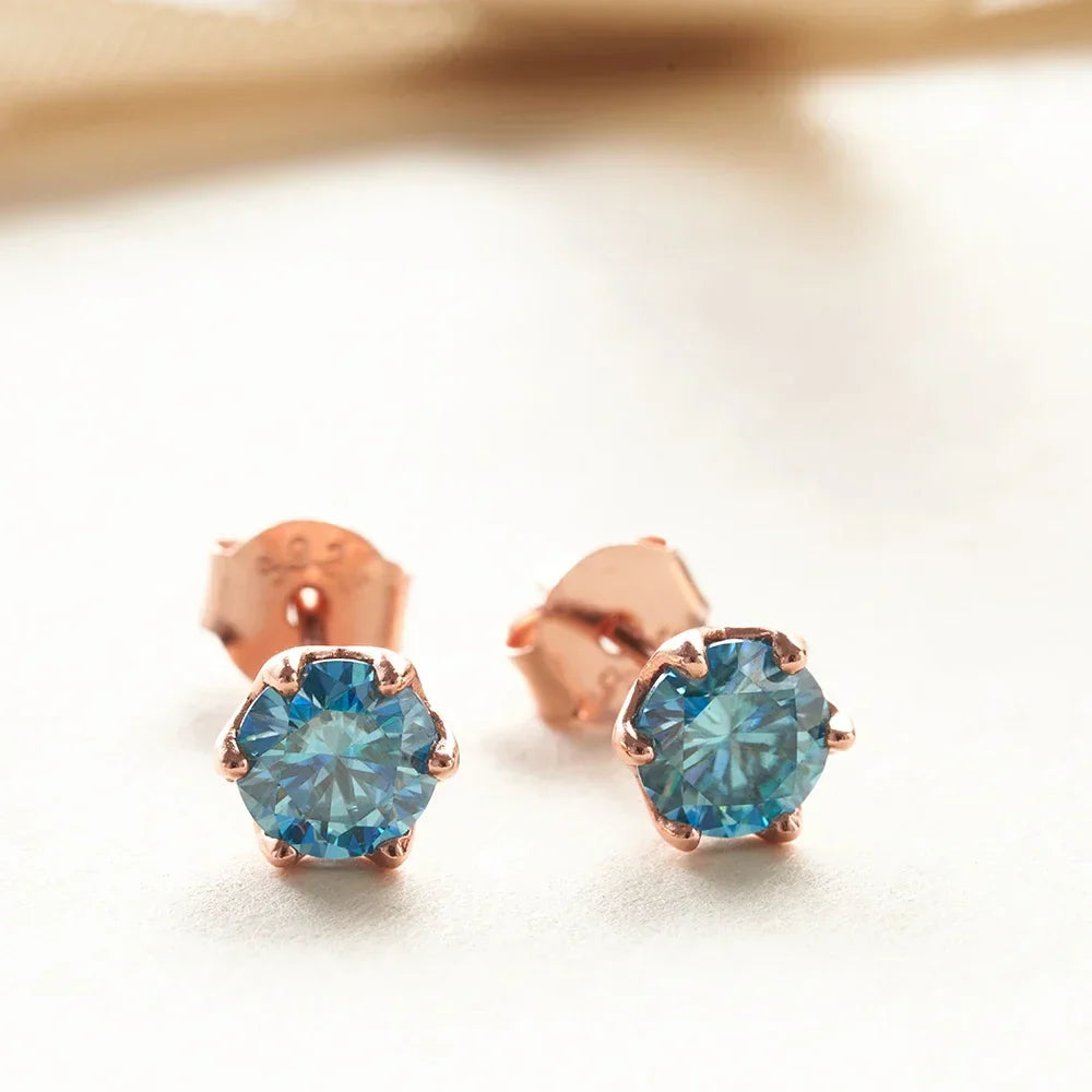 GRA 0.5ct-1ct D Color Certified Moissanite Stud Earrings