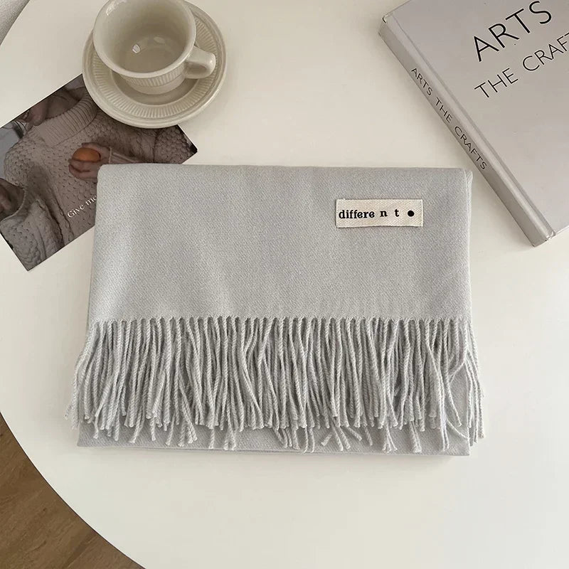 Luxury Brand Wool Scarf For Women Men Solid