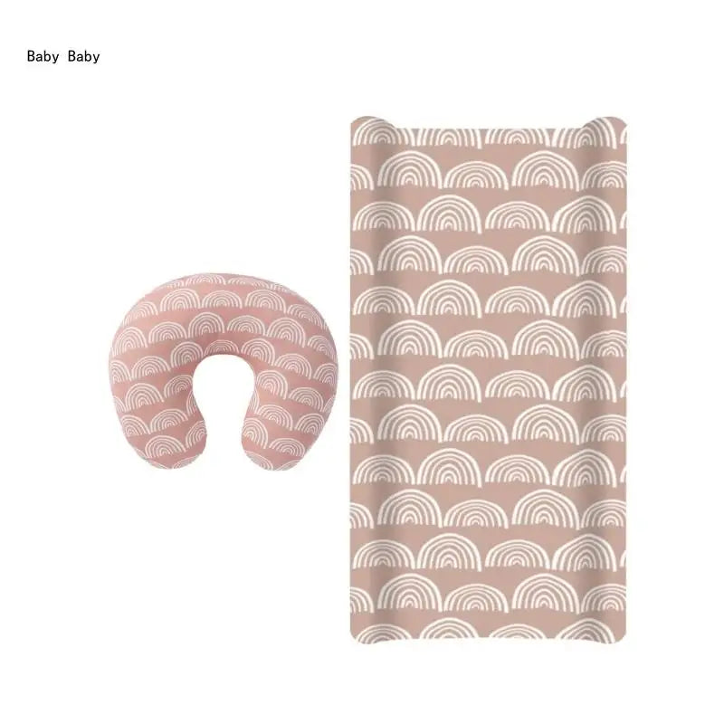 2pcs Printed Nursing Pillow Case Diaper Changing Pad