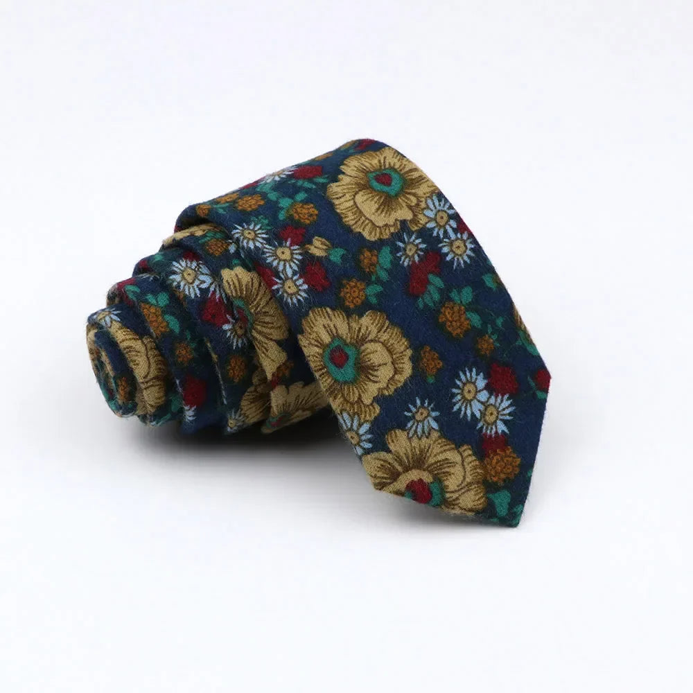 Mens Ties 6cm Classic Cotton Handmade Skinny Neck