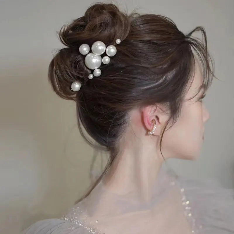 Fashion Metal U Shape Pearl Hairpin Clips Wedding
